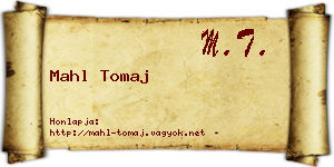 Mahl Tomaj névjegykártya